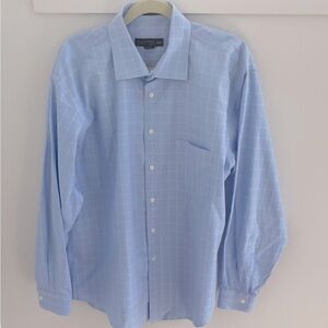 Alfred Sung Blue Dress Shirt with Classic Collar